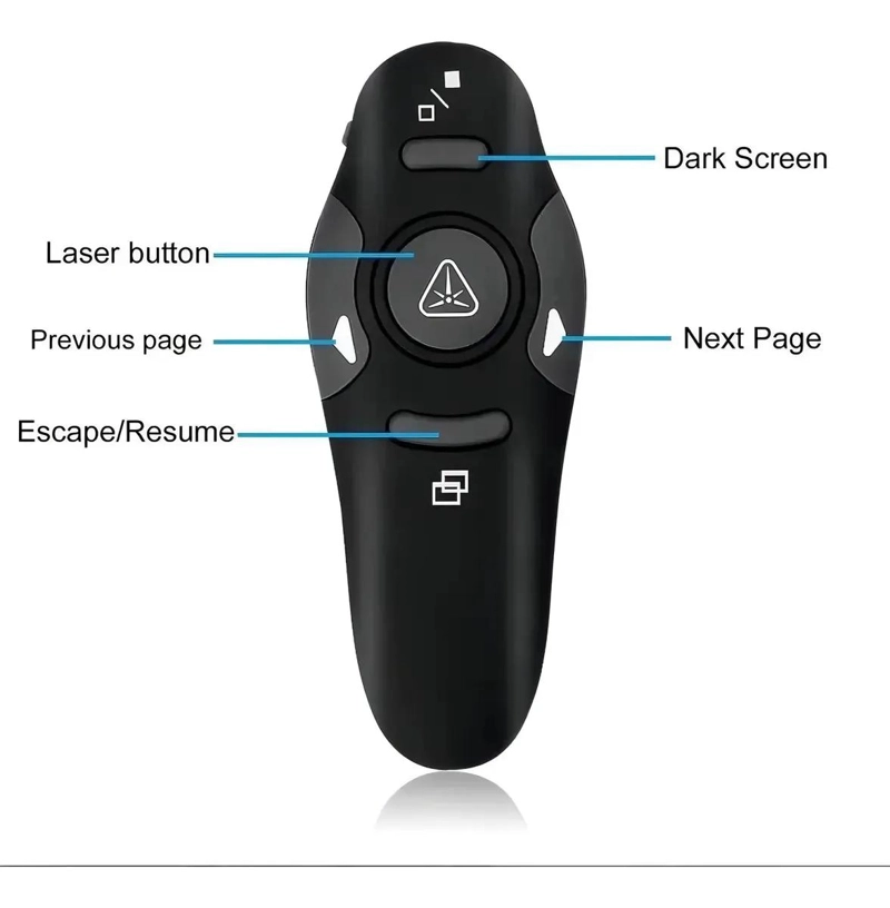 PRESENTADOR INALAMBRICO DE DIAPOSITIVAS CON PUNTERO LASER ROJO - 9