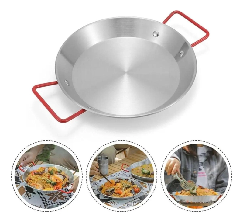 PAELLERA DE ACERO INOXIDABLE 24 CM CON ASAS LATERALES - 6