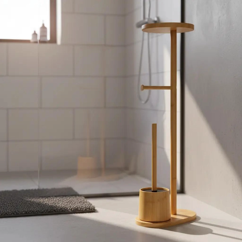 PORTARROLLOS DE PAPEL DE BAMBOO PARA BAÑO 25 X 75 CM - 1