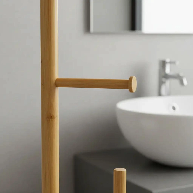 PORTARROLLOS DE PAPEL DE BAMBOO PARA BAÑO 25 X 75 CM - 10