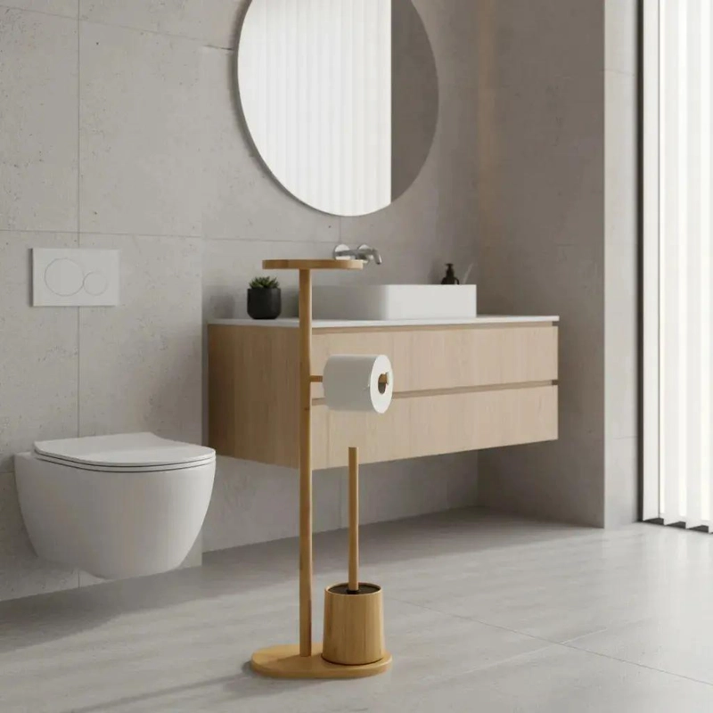PORTARROLLOS DE PAPEL DE BAMBOO PARA BAÑO 25 X 75 CM - 5