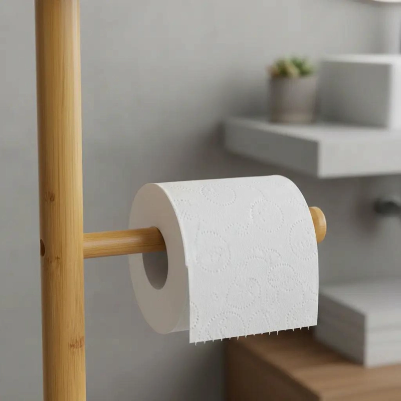 PORTARROLLOS DE PAPEL DE BAMBOO PARA BAÑO 25 X 75 CM - 7
