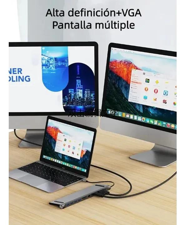 ADAPTADOR HUB 11 EN 1 USB TIPO C CON HDMI Y VGA - 2