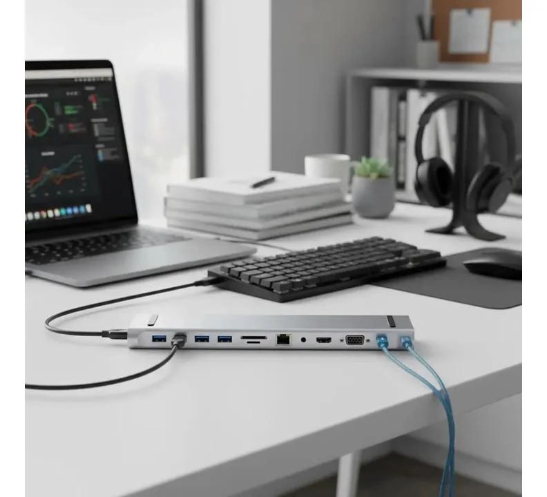 ADAPTADOR HUB 11 EN 1 USB TIPO C CON HDMI Y VGA - 5