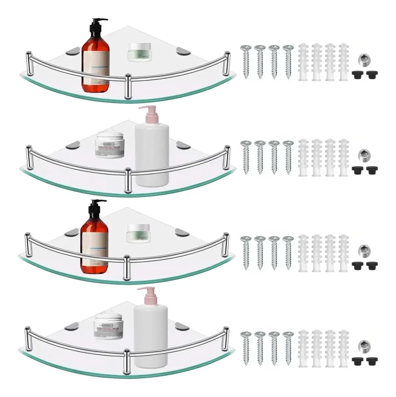 ESTANTES ESQUINEROS DE VIDRIO TEMPLADO PARA BAÑO - 1