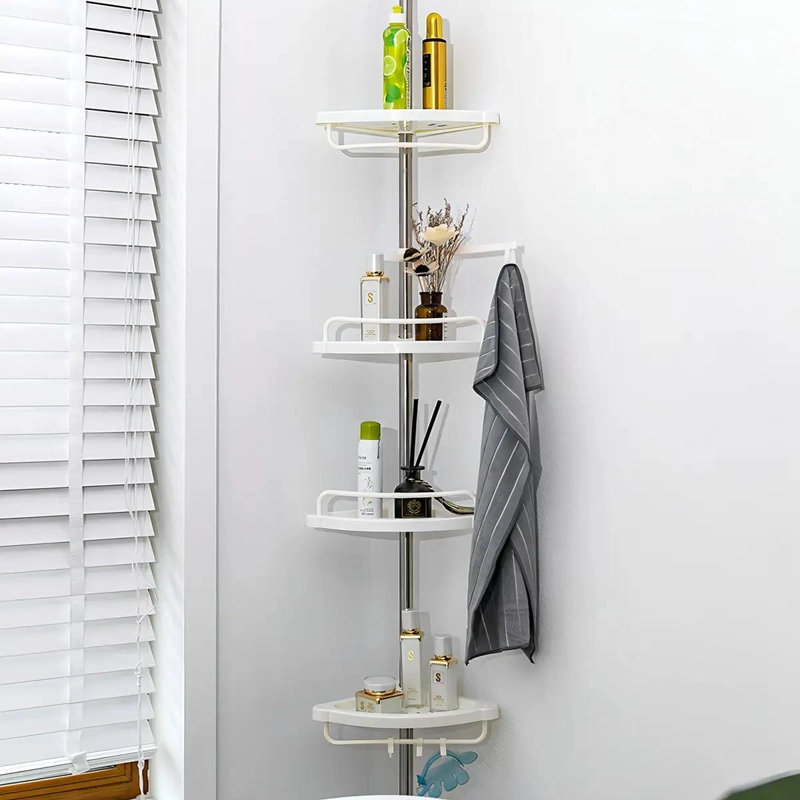 ORGANIZADOR ESQUINERO BAÑO AJUSTABLE 4 NIVELES BLANCO - 2