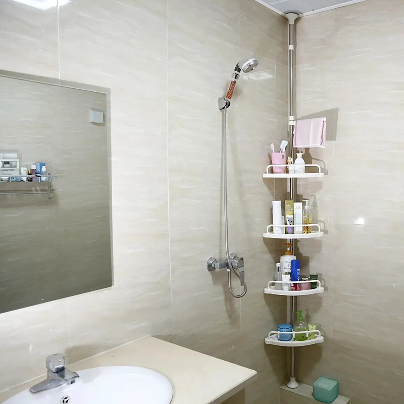 ORGANIZADOR ESQUINERO BAÑO AJUSTABLE 4 NIVELES BLANCO - 4