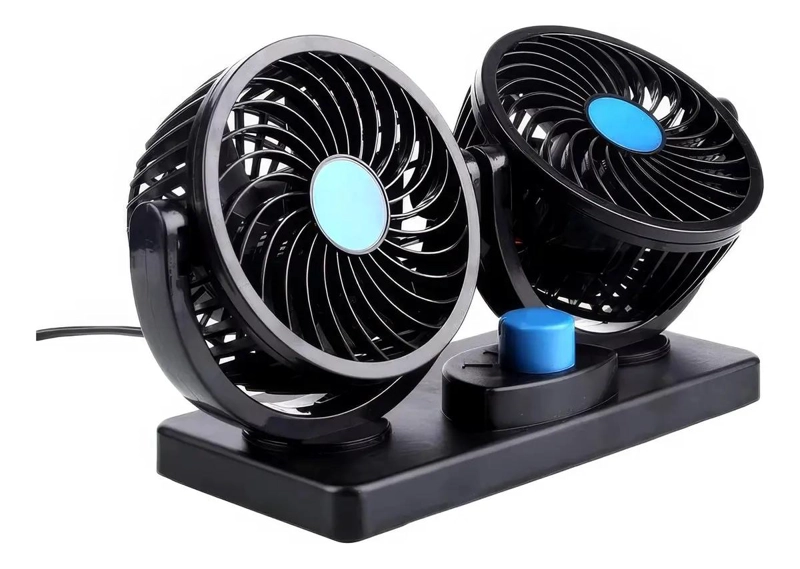 VENTILADOR PORTATIL PARA AUTO CON ROTACION 360° Y DOBLE VELOCIDAD - 10