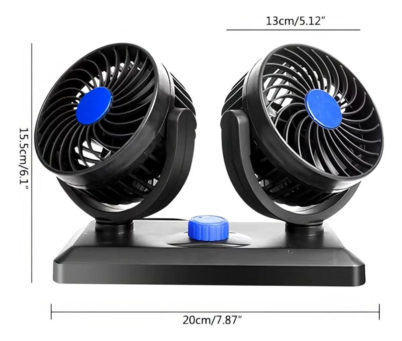 VENTILADOR PORTATIL PARA AUTO CON ROTACION 360° Y DOBLE VELOCIDAD - 3