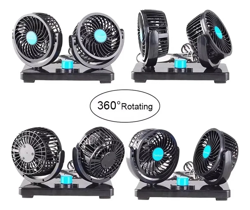 VENTILADOR PORTATIL PARA AUTO CON ROTACION 360° Y DOBLE VELOCIDAD - 4