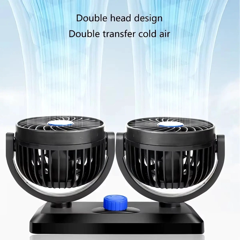 VENTILADOR PORTATIL PARA AUTO CON ROTACION 360° Y DOBLE VELOCIDAD - 7