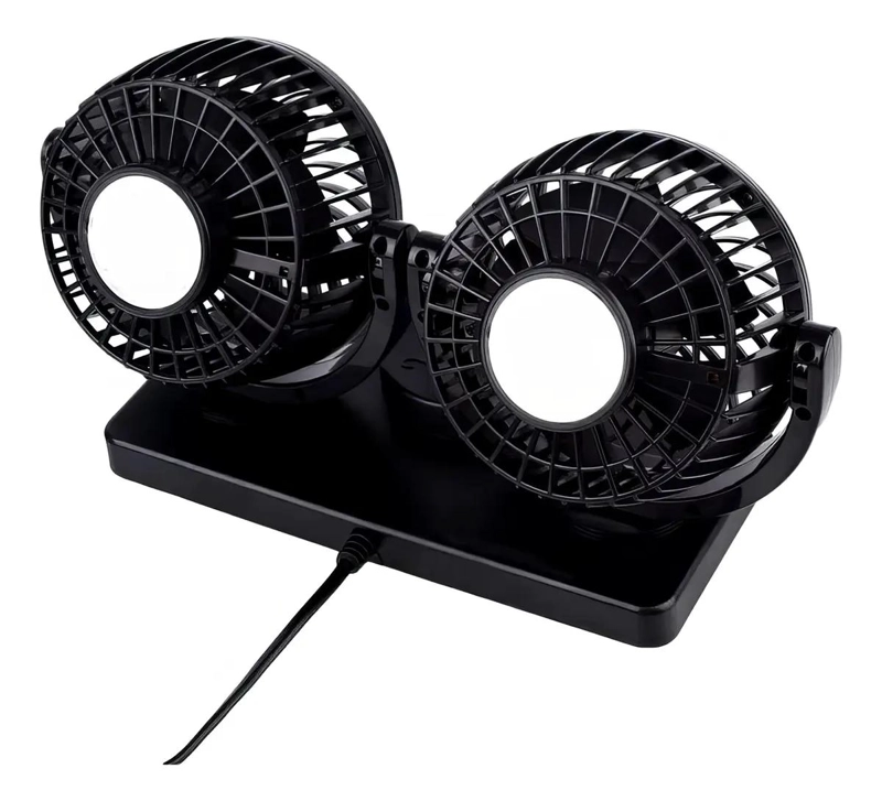 VENTILADOR PORTATIL PARA AUTO CON ROTACION 360° Y DOBLE VELOCIDAD - 9