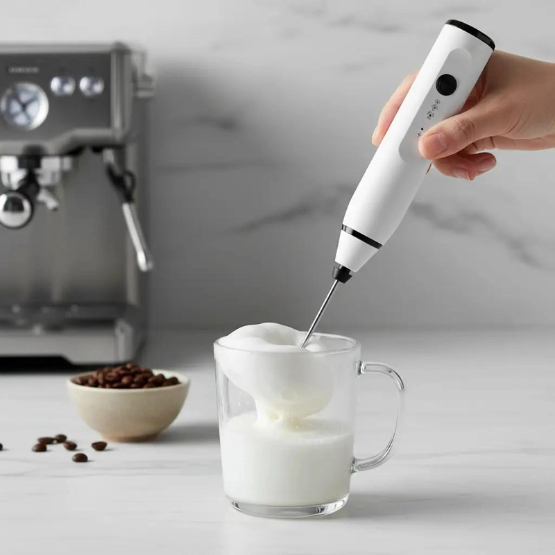 BATIDOR DE MANO RECARGABLE MINI ESPUMADOR PARA CAFE  Y LECHE - 10
