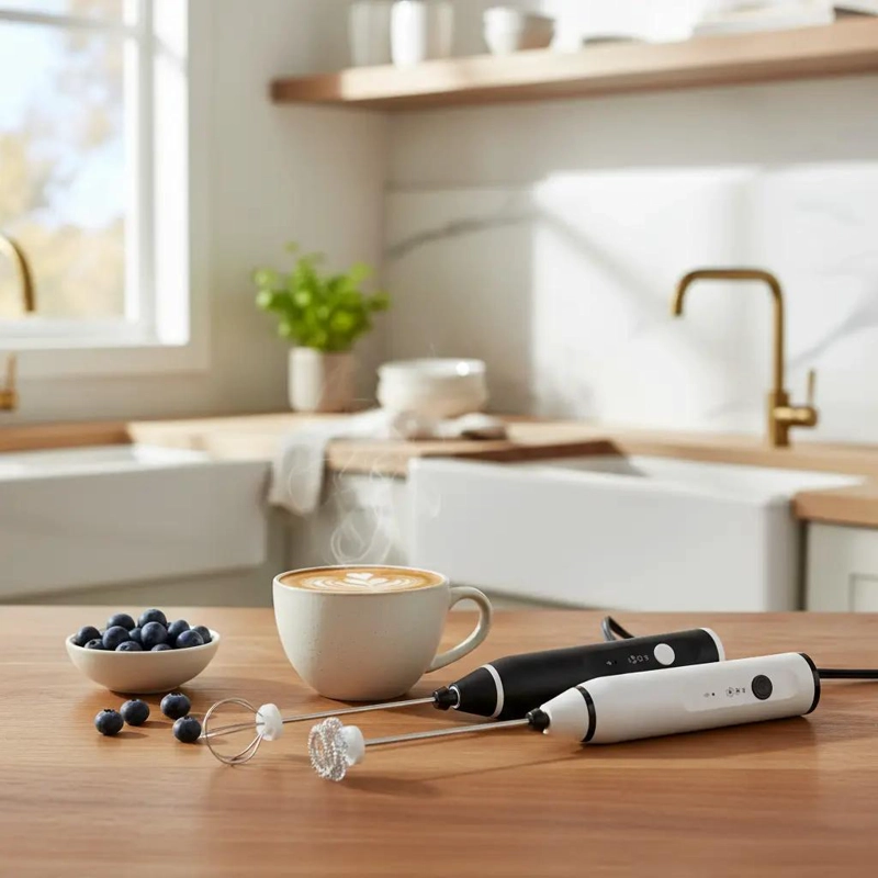 BATIDOR DE MANO RECARGABLE MINI ESPUMADOR PARA CAFE  Y LECHE - 3