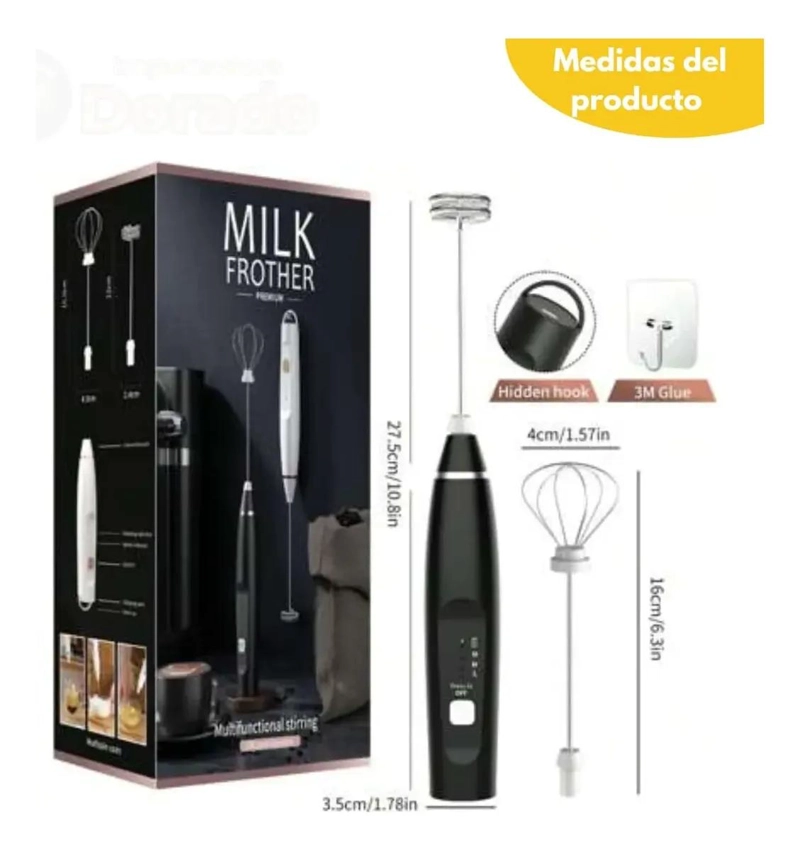 BATIDOR DE MANO RECARGABLE MINI ESPUMADOR PARA CAFE  Y LECHE - 8