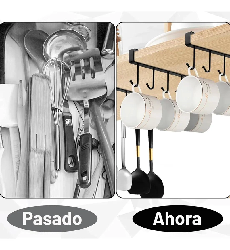GANCHOS METALICOS ORGANIZADORES PARA COCINA Y HOGAR - 8