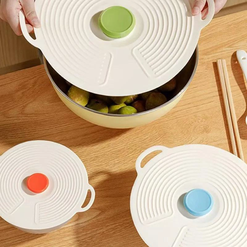 SET DE 3 TAPAS DE SILICONA REUTILIZABLES PARA ALIMENTOS - 1