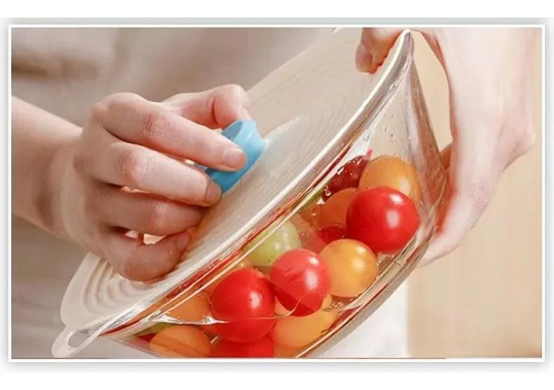 SET DE 3 TAPAS DE SILICONA REUTILIZABLES PARA ALIMENTOS - 9