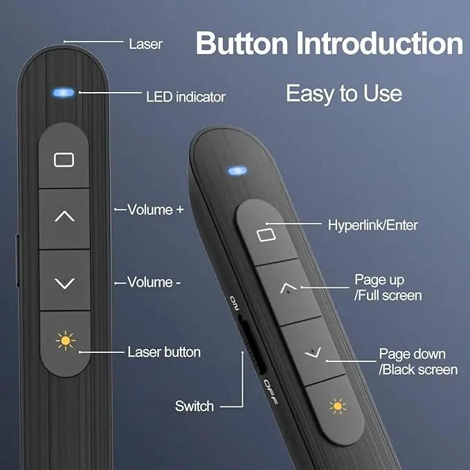CONTROL REMOTO INALAMBRICO PARA PRESENTACIONES CON PUNTERO LASER - 2