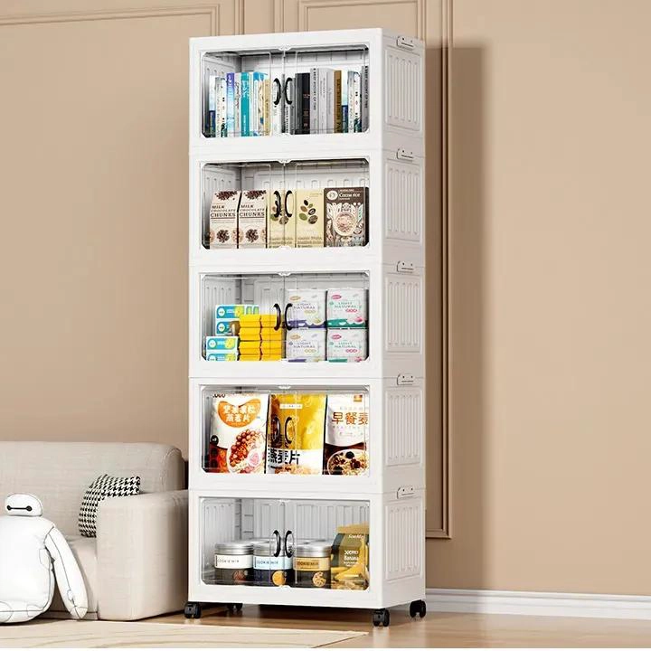 CONTENEDOR DE ALMACENAMIENTO PLEGABLE CON RUEDAS Y 5 NIVELES - 1