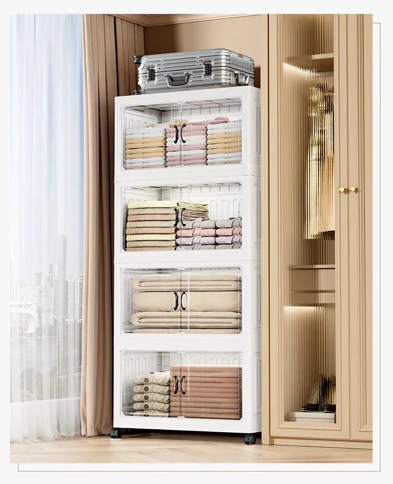 CONTENEDOR DE ALMACENAMIENTO PLEGABLE CON RUEDAS Y 5 NIVELES - 5