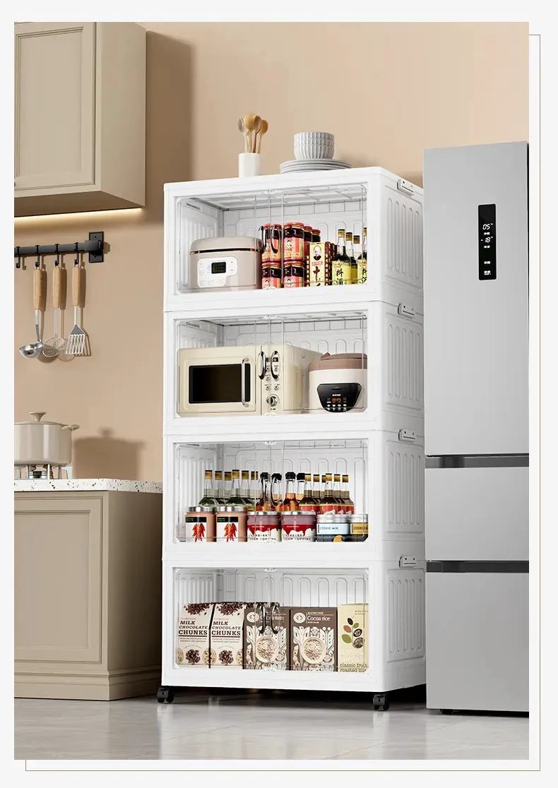 CONTENEDOR DE ALMACENAMIENTO PLEGABLE CON RUEDAS Y 5 NIVELES - 7