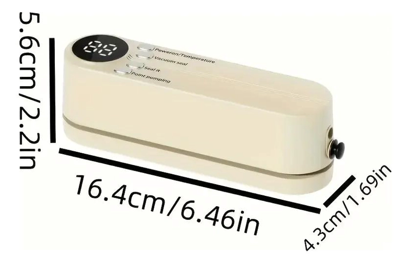 SELLADORA AL VACIO COMPACTA USB CON PANTALLA DIGITAL - 6