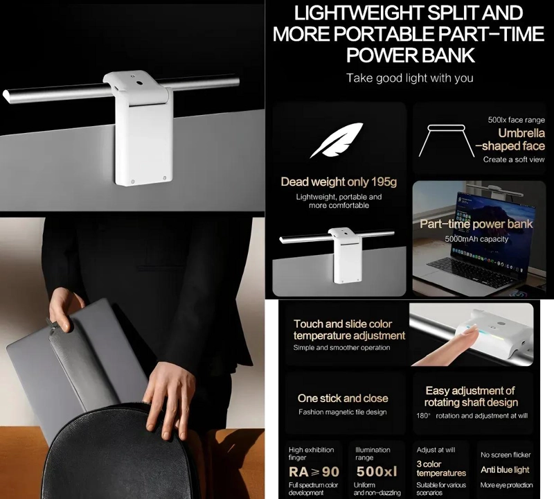 LAMPARA LED RECARGABLE CON SENSOR Y DISEÑO MAGNE TICO - 4