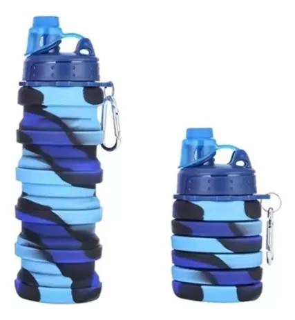 BOTELLA PLEGABLE DE SILICONA PARA AGUA DEPORTIVA Y ESCOLAR - 2