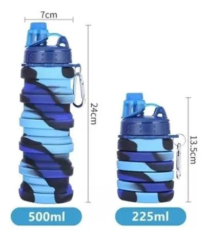 BOTELLA PLEGABLE DE SILICONA PARA AGUA DEPORTIVA Y ESCOLAR - 3