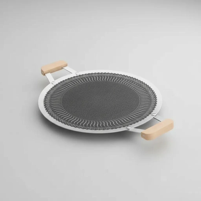 PLANCHA ASADORA REDONDA ANTIADHERENTE 30 CM CON ASAS - 4