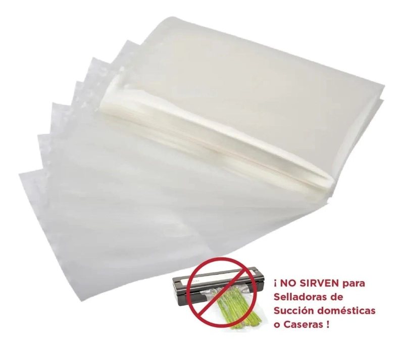 100 BOLSAS DE VACIO LISAS 20X30 CM PARA SELLADORAS PROFESIONALES - 1