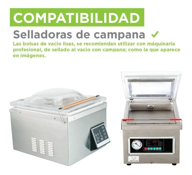 100 BOLSAS DE VACIO LISAS 20X30 CM PARA SELLADORAS PROFESIONALES - 2