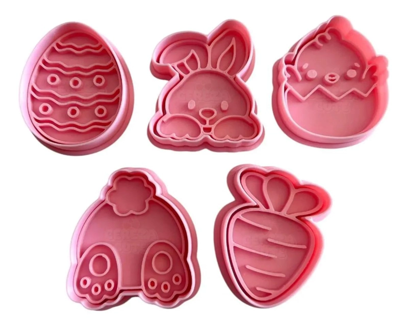 SET DE CORTADORES DE GALLETA PARA PASCUA CON DISEÑO DE CONEJO - 1