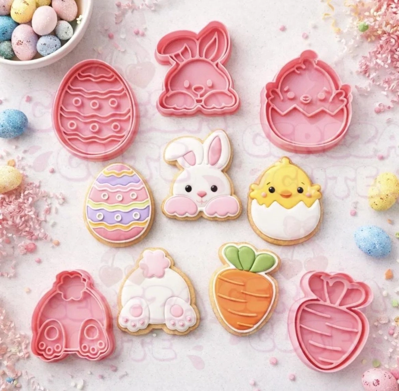 SET DE CORTADORES DE GALLETA PARA PASCUA CON DISEÑO DE CONEJO - 4