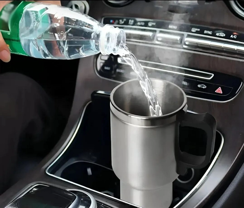TAZA ELE CTRICA DE ACERO INOXIDABLE PARA AUTO 12V - 2