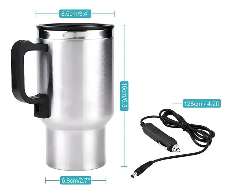 TAZA ELE CTRICA DE ACERO INOXIDABLE PARA AUTO 12V - 5
