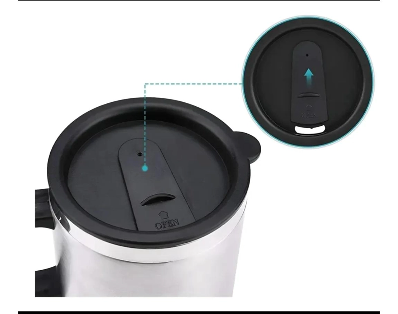 TAZA ELE CTRICA DE ACERO INOXIDABLE PARA AUTO 12V - 6