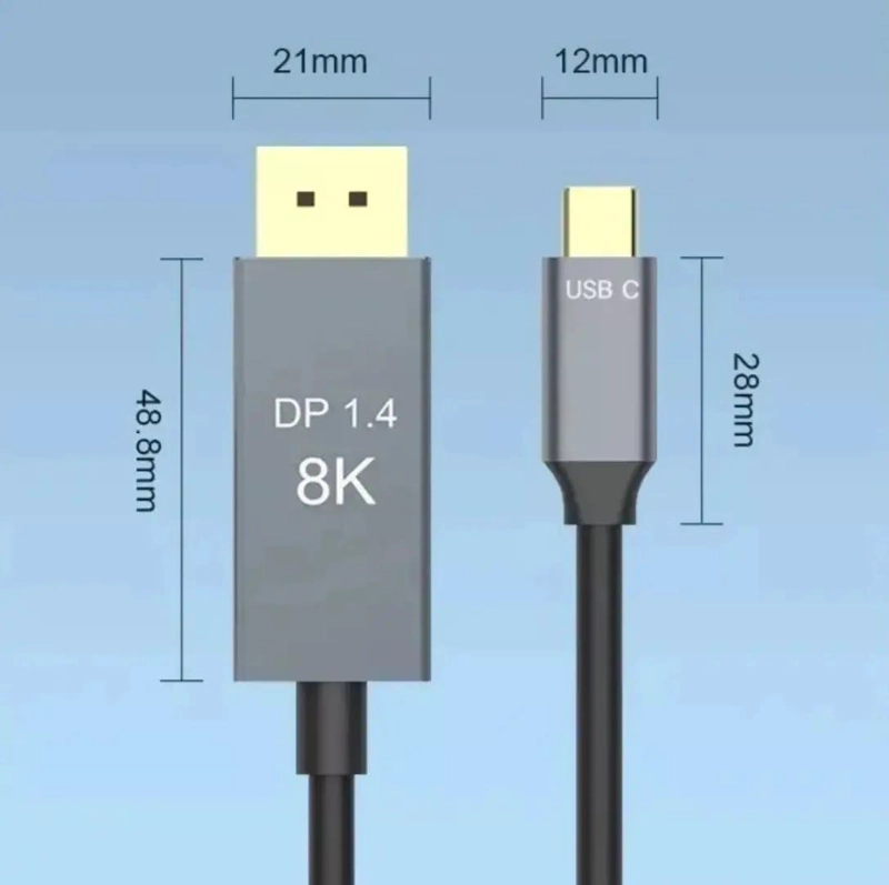 CABLE USB-C A DISPLAYPORT 1.4 8K 1 METRO - 2