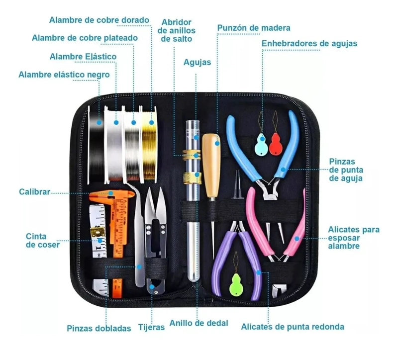 KIT COMPLETO DE HERRAMIENTAS PARA JOYERIA Y MANUALIDADES - 2