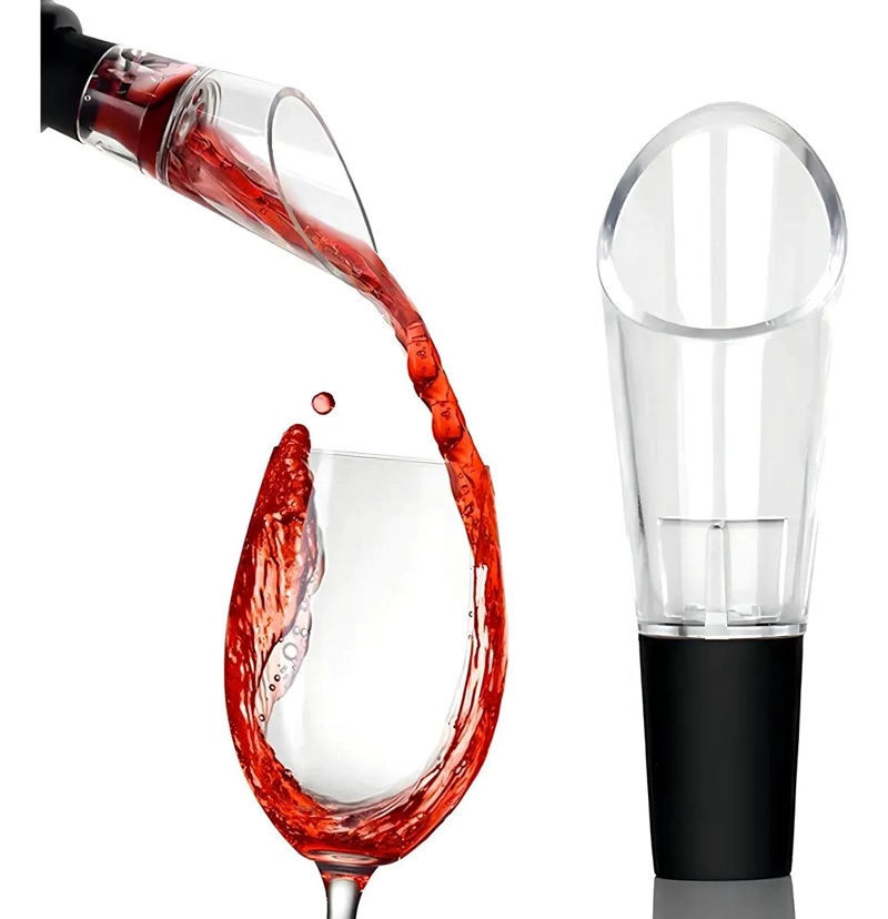 SET DE TAPON HERME TICO Y AIREADORES PARA VINO COLOR NEGRO - 2