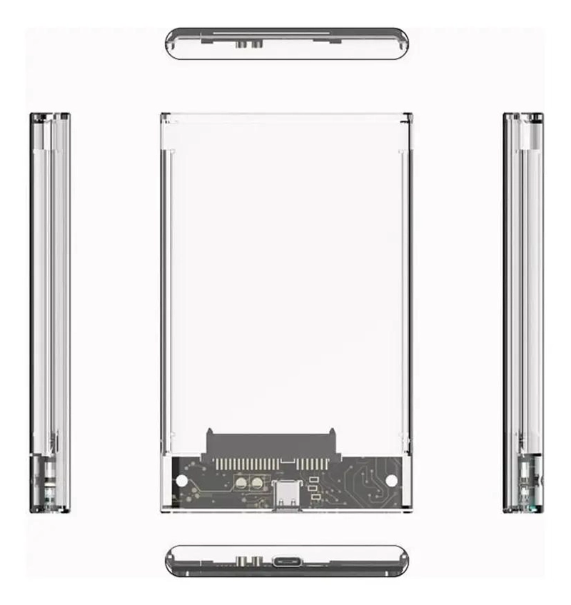 COFRE TRANSPARENTE PARA DISCO DURO EXTERNO DE 2,5 PULGADAS - 2