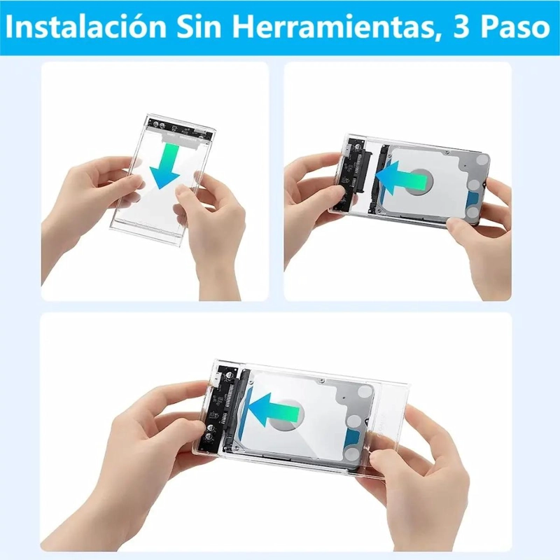 COFRE TRANSPARENTE PARA DISCO DURO EXTERNO DE 2,5 PULGADAS - 7