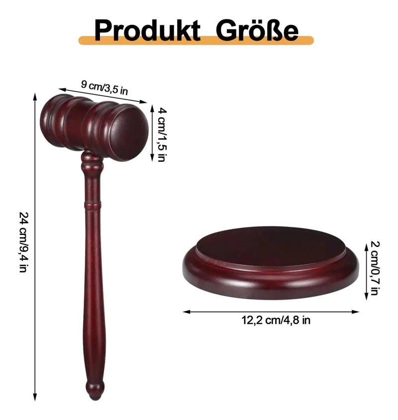 MARTILLO CEREMONIAL DE JUEZ EN MADERA SOLIDA PARA EVENTOS - 2