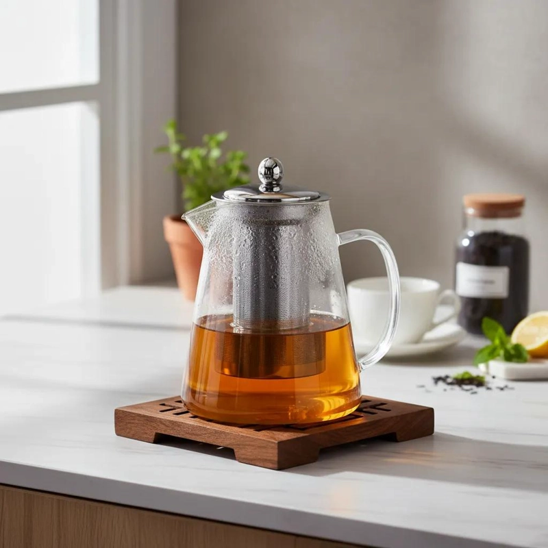 TETERA INFUSORA DE TE  DE VIDRIO 750ML CON INFUSOR - 1