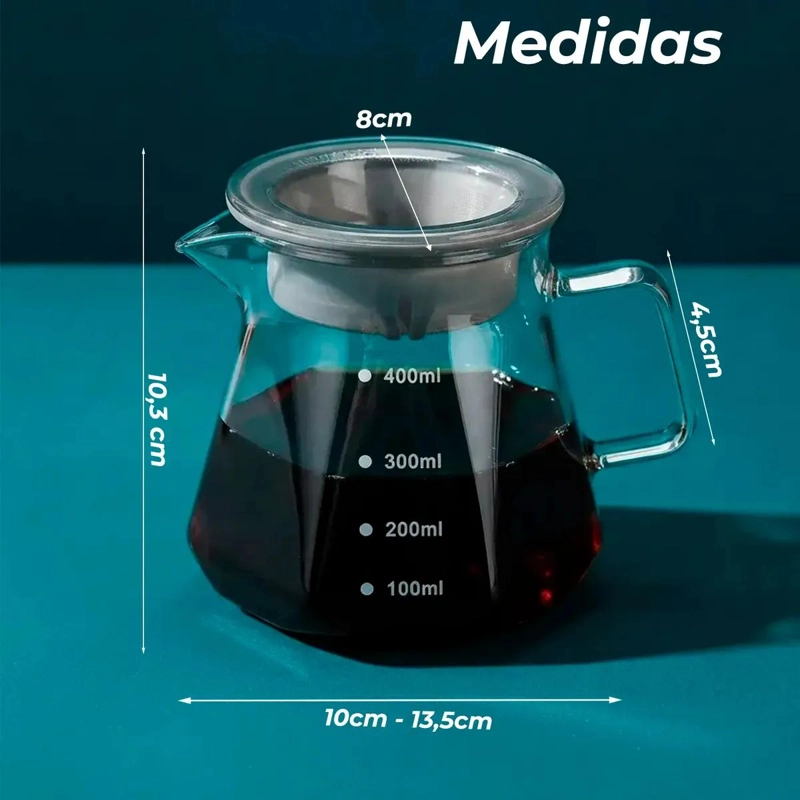 TETERA DE VIDRIO 400ML PARA INFUSIONES Y CAFE - 2