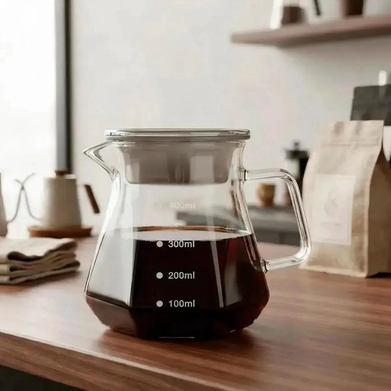 TETERA DE VIDRIO 400ML PARA INFUSIONES Y CAFE - 6