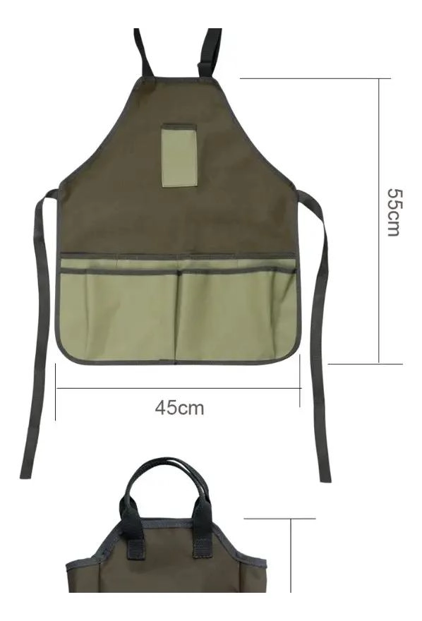 DELANTAL DE JARDINERIA IMPERMEABLE CON BOLSILLOS PRACTICOS - 2