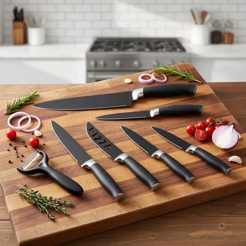 SET DE CUCHILLOS DE COCINA ANTIBACTERIAL 7 PIEZAS - 4
