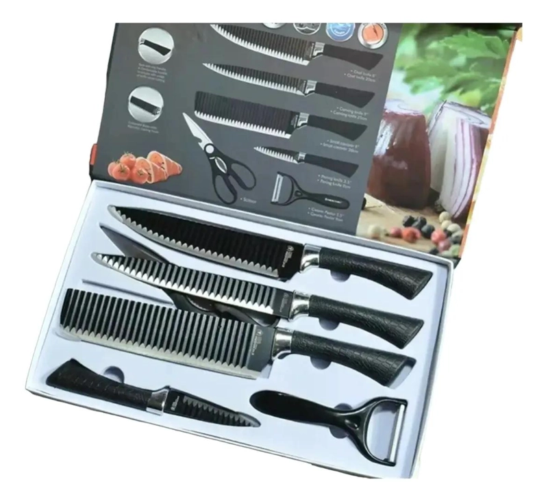 JUEGO DE 6 CUCHILLOS DE COCINA DE ALTA CALIDAD - 1